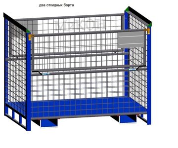 Контейнер корзина тара для склада  складной металлический для транспортировки и хранения тяжелой продукции